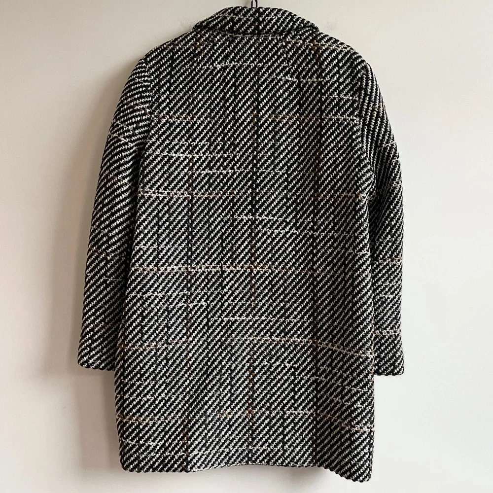 Theory graphic tweed double breasted wool blend coat - Picture 7 of 7